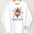 Grandma¡®s Garden Vintage Birth Month Flowers Bouquet Personalized Sleeve Printed Sweatshirt