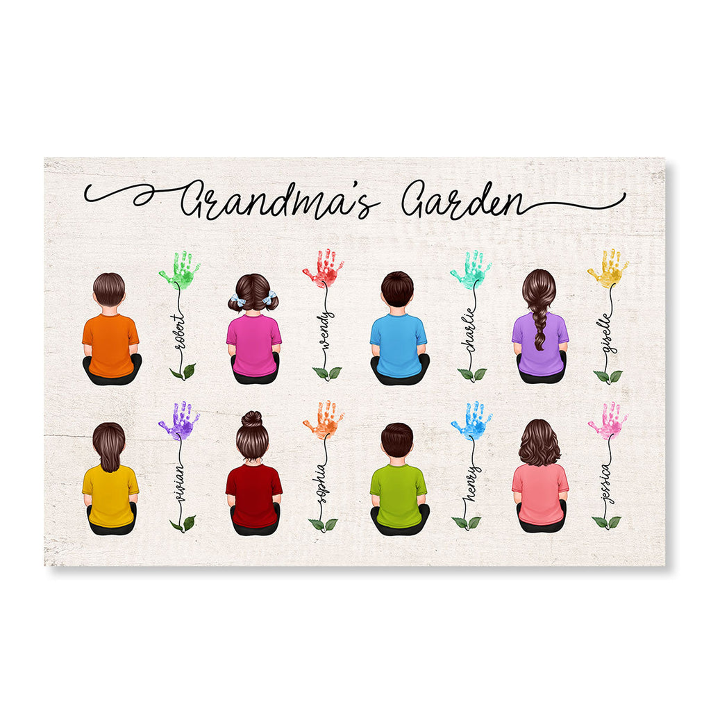 Grandma's Garden, Where Love Blossoms, DIY Handprint, Gift For Grandma, Personalized Poster